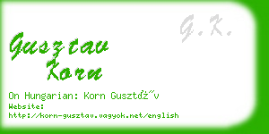 gusztav korn business card